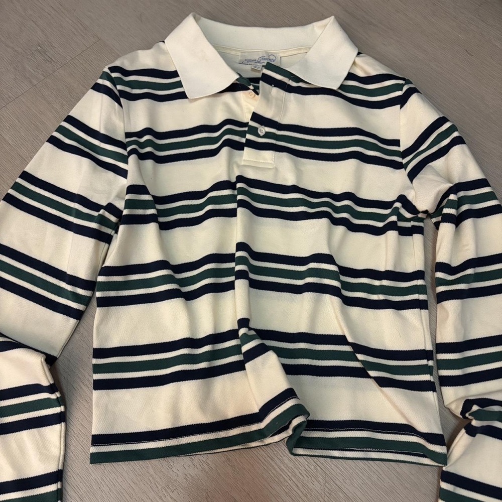 PacSun Black and Cream Striped Button Down Shirt